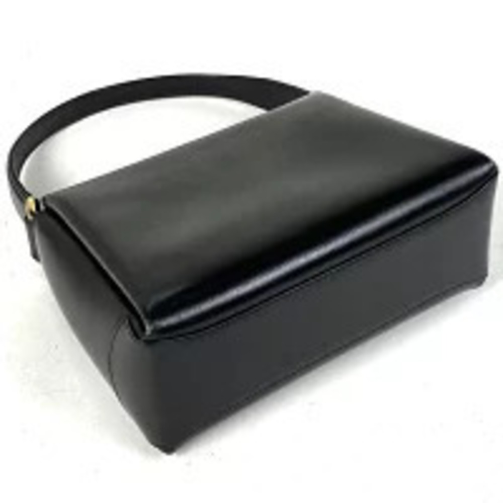 Gucci bag top clasp structured Black handle silhouette turnlock Black